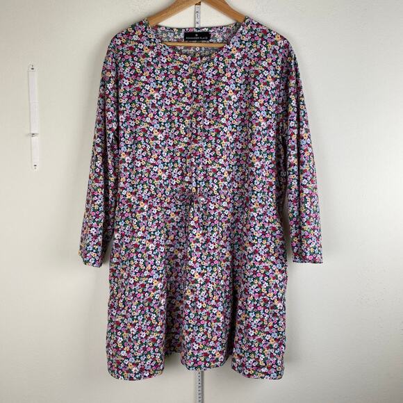 Tuckernuck Lucy Dress Size XL Ditsy Floral Blue Pink Cotton Mini Pomander Place - Picture 5 of 11